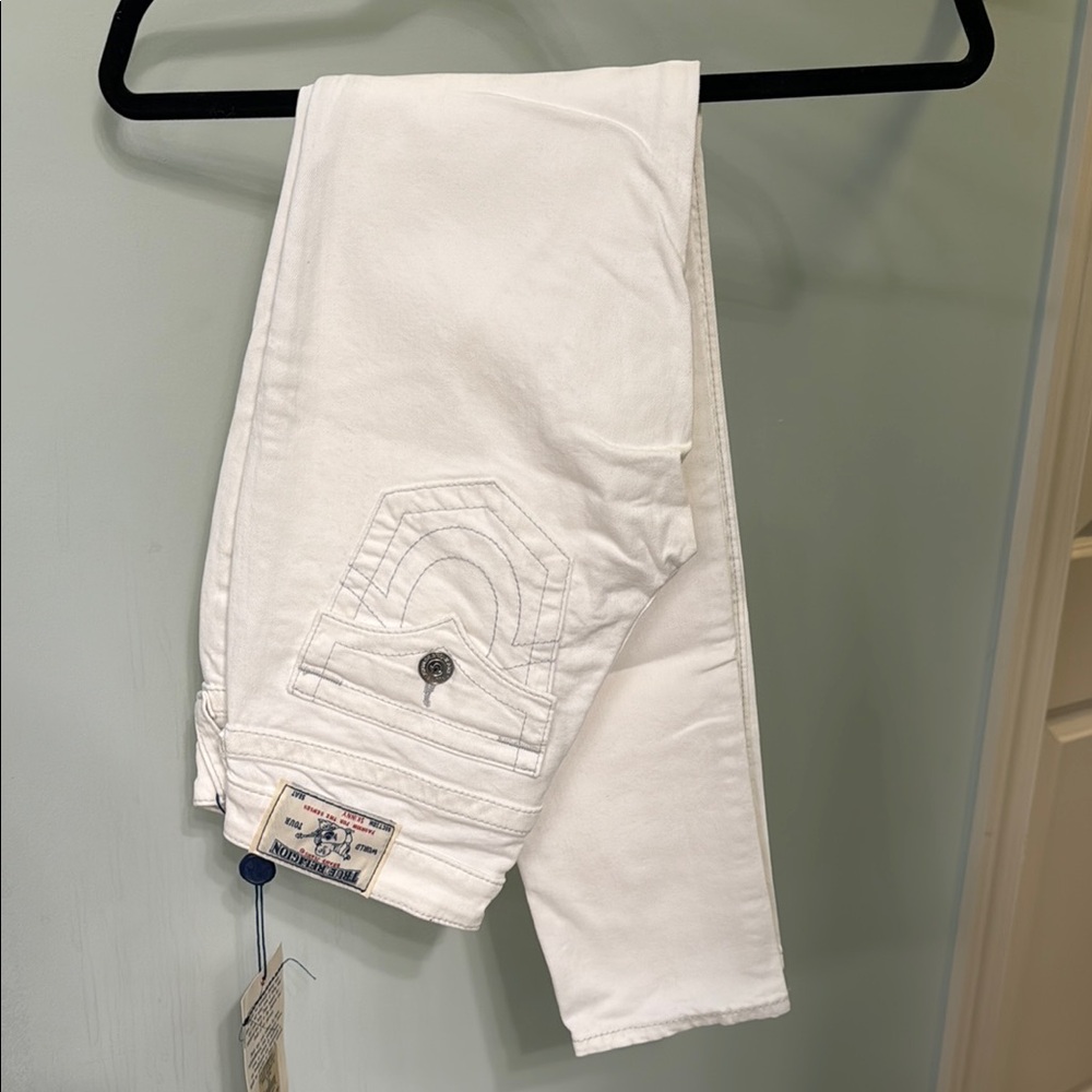 True Religion Slim Straight White Jeans